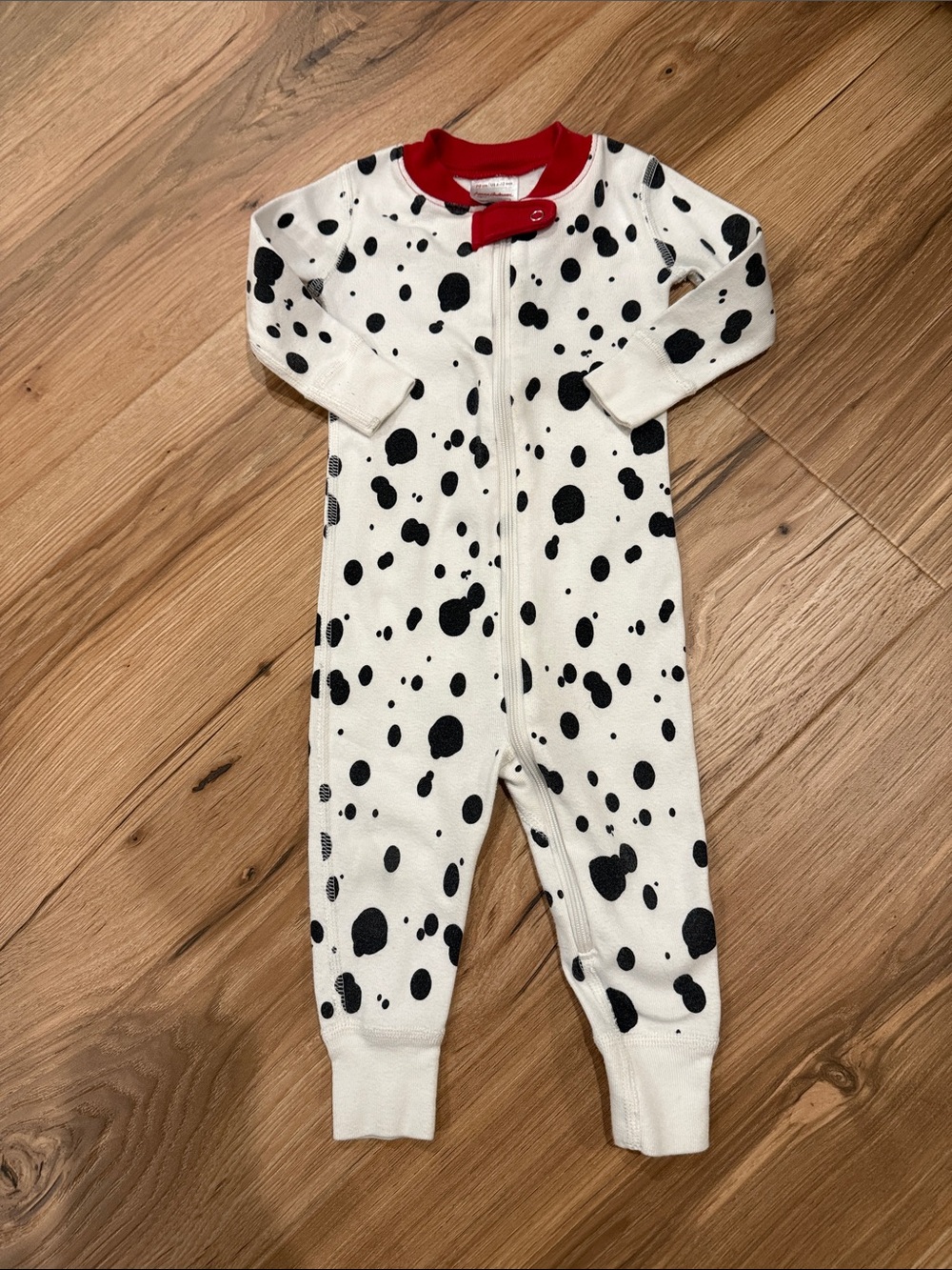 Baby Hanna Andersson White and Black Dalmatian Print One-Piece size 6-12 months